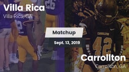 Matchup: Villa Rica vs. Carrollton  2019