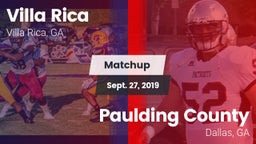 Matchup: Villa Rica vs. Paulding County  2019