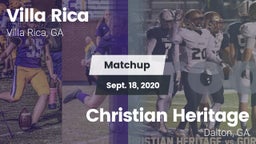 Matchup: Villa Rica vs. Christian Heritage  2020
