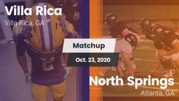 Matchup: Villa Rica vs. North Springs  2020