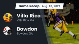 Recap: Villa Rica  vs. Bowdon  2021
