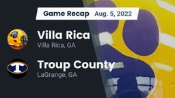 Recap: Villa Rica  vs. Troup County  2022