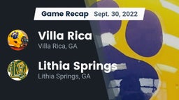 Recap: Villa Rica  vs. Lithia Springs  2022