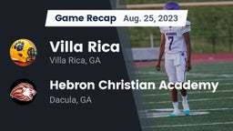 Recap: Villa Rica  vs. Hebron Christian Academy  2023