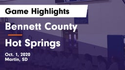 Bennett County  vs Hot Springs  Game Highlights - Oct. 1, 2020