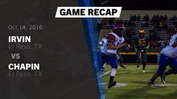 Recap: Irvin  vs. Chapin  2016