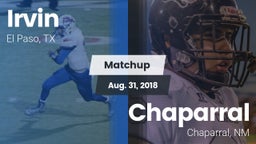 Matchup: Irvin  vs. Chaparral  2018
