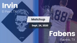 Matchup: Irvin  vs. Fabens  2020
