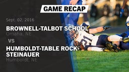 Recap: Brownell-Talbot School vs. Humboldt-Table Rock-Steinauer  2016