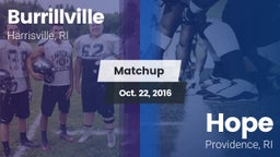 Matchup: Burrillville High vs. Hope  2016