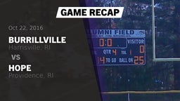Recap: Burrillville  vs. Hope  2016