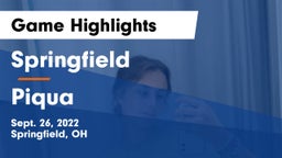 Springfield  vs Piqua  Game Highlights - Sept. 26, 2022