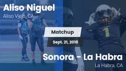 Matchup: Aliso Niguel High vs. Sonora  - La Habra 2018