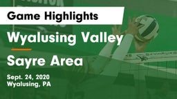 Wyalusing Valley  vs Sayre Area  Game Highlights - Sept. 24, 2020