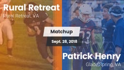 Matchup: Rural Retreat High vs. Patrick Henry  2018