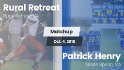 Matchup: Rural Retreat High vs. Patrick Henry  2019