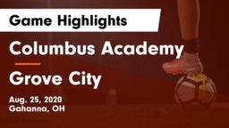 Columbus Academy  vs Grove City  Game Highlights - Aug. 25, 2020