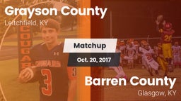 Matchup: Grayson County High vs. Barren County  2017