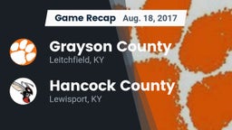 Recap: Grayson County  vs. Hancock County  2017