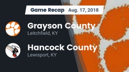 Recap: Grayson County  vs. Hancock County  2018