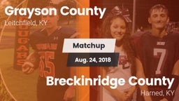 Matchup: Grayson County High vs. Breckinridge County  2018