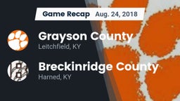 Recap: Grayson County  vs. Breckinridge County  2018