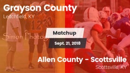 Matchup: Grayson County High vs. Allen County - Scottsville  2018