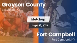 Matchup: Grayson County High vs. Fort Campbell  2019