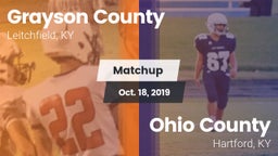 Matchup: Grayson County High vs. Ohio County  2019