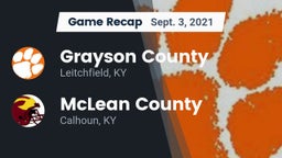 Recap: Grayson County  vs. McLean County  2021