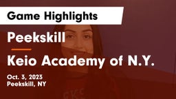 Peekskill  vs Keio Academy of N.Y. Game Highlights - Oct. 3, 2023
