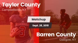 Matchup: Taylor County High vs. Barren County  2018