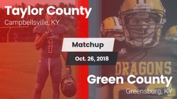 Matchup: Taylor County High vs. Green County  2018