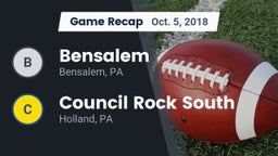 Recap: Bensalem  vs. Council Rock South  2018