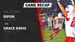 Recap: Ripon  vs. Grace Davis  2016