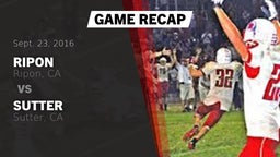 Recap: Ripon  vs. Sutter  2016