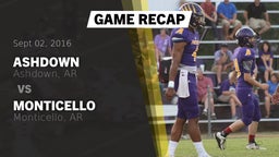 Recap: Ashdown  vs. Monticello  2016