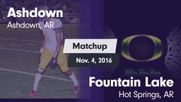 Matchup: Ashdown  vs. Fountain Lake  2016