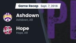 Recap: Ashdown  vs. Hope  2018