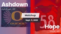 Matchup: Ashdown  vs. Hope  2020
