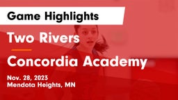 Two Rivers  vs Concordia Academy Game Highlights - Nov. 28, 2023