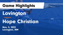 Lovington  vs Hope Christian Game Highlights - Nov. 5, 2022