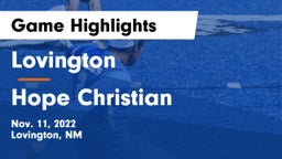 Lovington  vs Hope Christian Game Highlights - Nov. 11, 2022