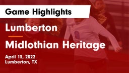 Lumberton  vs Midlothian Heritage  Game Highlights - April 13, 2022
