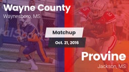 Matchup: Wayne County High vs. Provine  2016