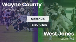 Matchup: Wayne County High vs. West Jones  2020