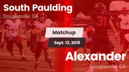 Matchup: South Paulding High vs. Alexander  2019