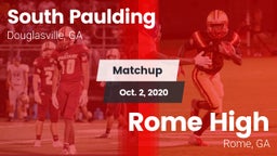 Matchup: South Paulding High vs. Rome High 2020