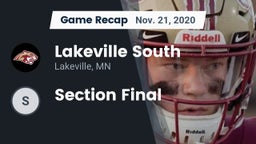 Recap: Lakeville South  vs. Section Final 2020