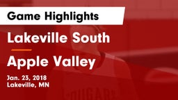 Lakeville South  vs Apple Valley Game Highlights - Jan. 23, 2018